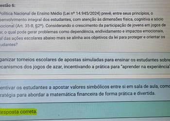 Prova do MEC incentiva uso de bets no ensino da matemática, diz defensoria