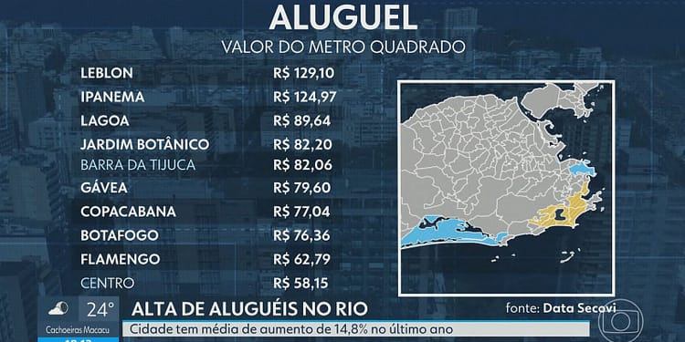 Veja bairros com aluguéis mais caros do Rio e onde os preços sobem Veja bairros com aluguéis mais caros do Rio e onde os preços sobem